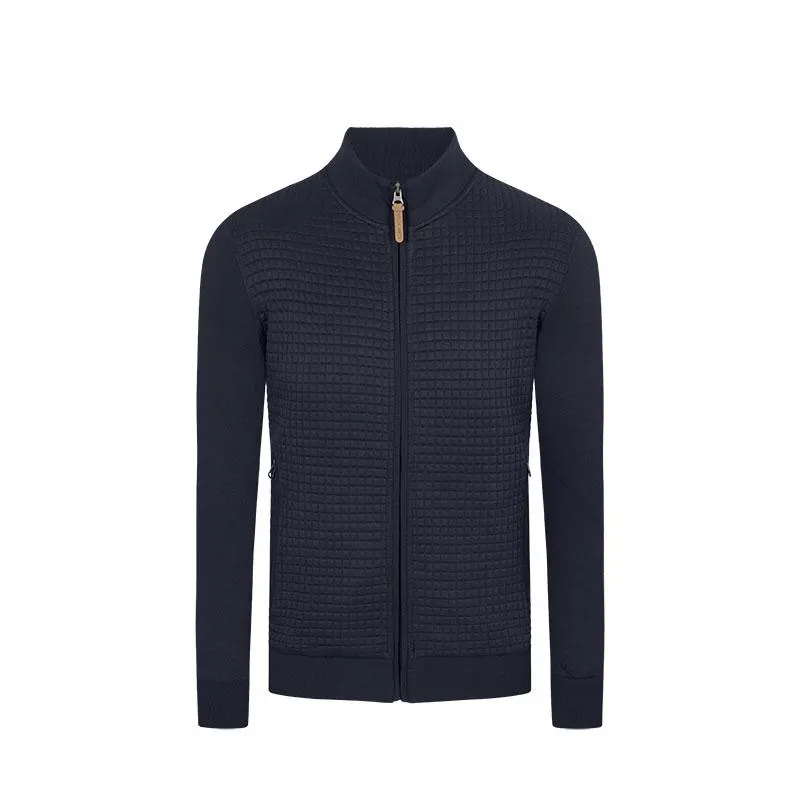 CHAQUETA TEJIDA AZUL OSCURO PLATINO