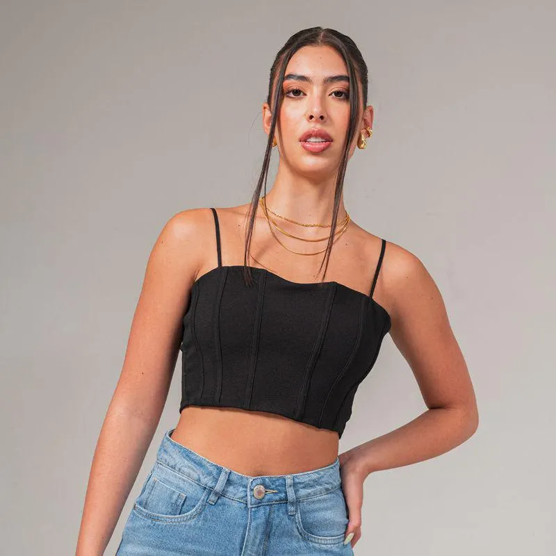 Blusa Ajustada Corta Tiras Rocher