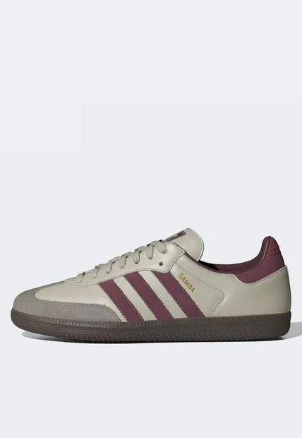 Tenis Lifestyle Beige Oscuro-Vino-Gris adidas Originals Samba OG