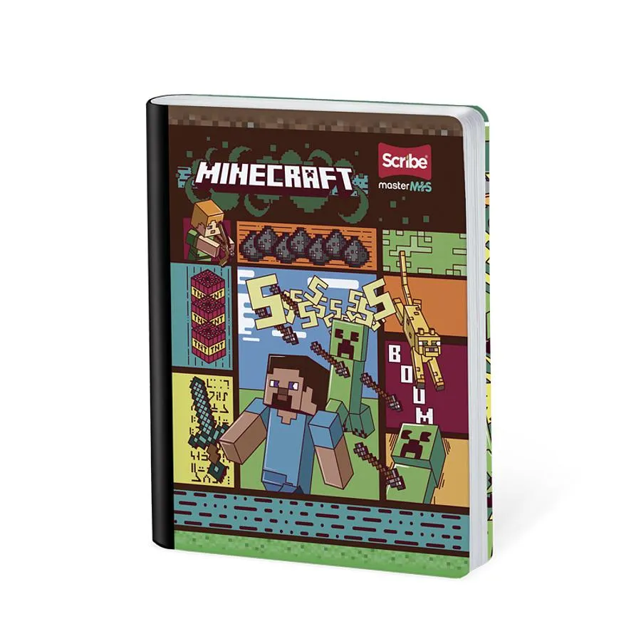 Cuaderno Cosido Minecraft 100 Hojas Cuadros