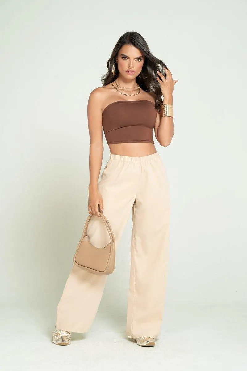 PANTALON BOTA AMPLIA Marfil