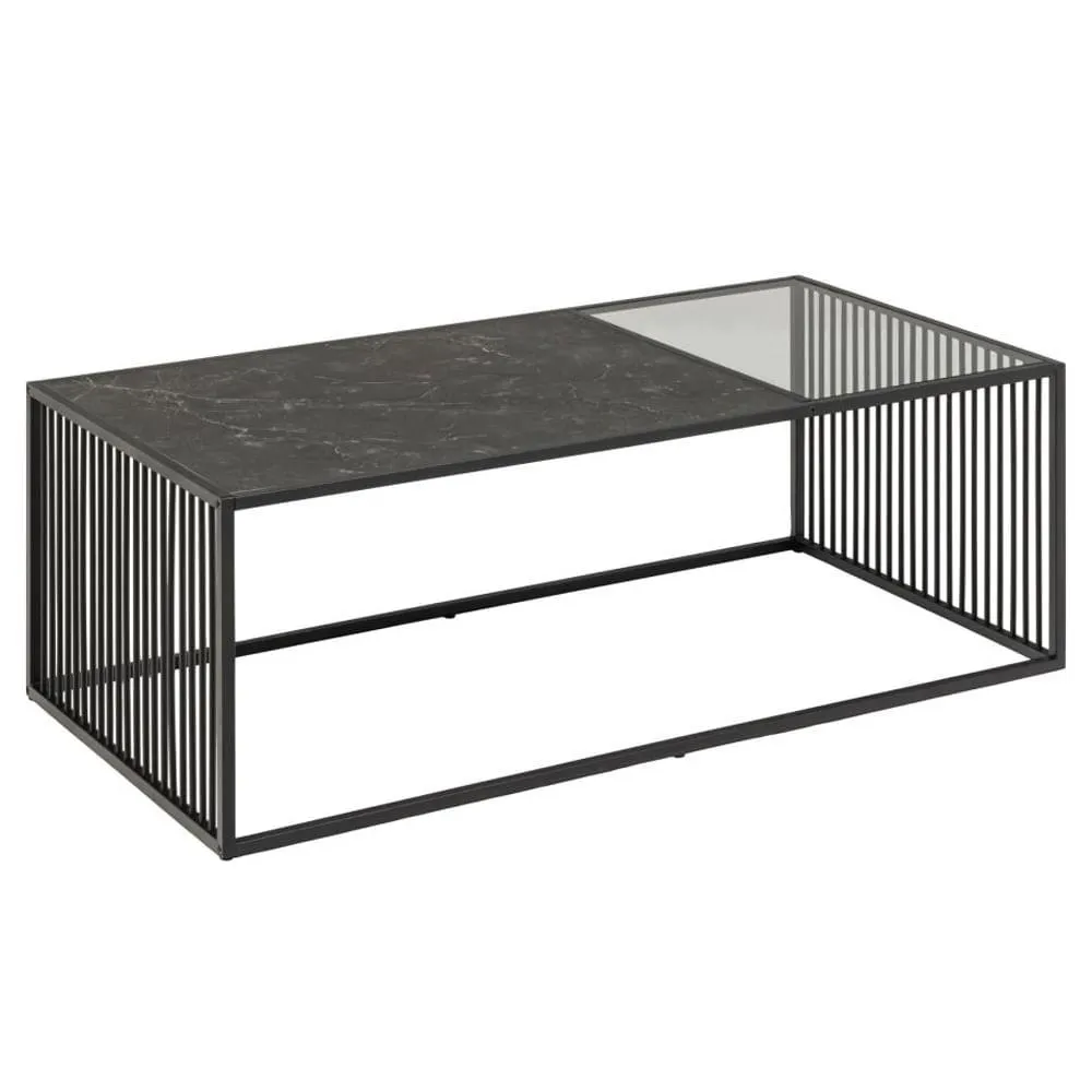 Mesa De Centro String Laminado Negro