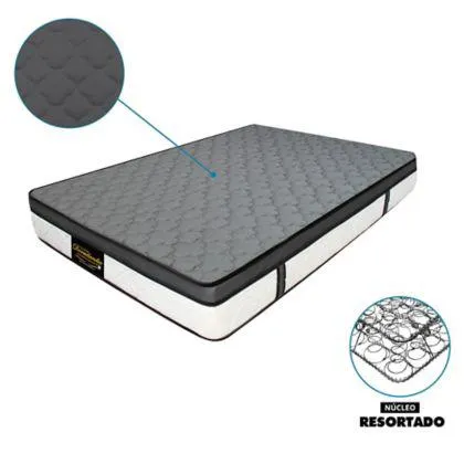 Colchón Sencillo 100x190 Resortado Dublín Gris