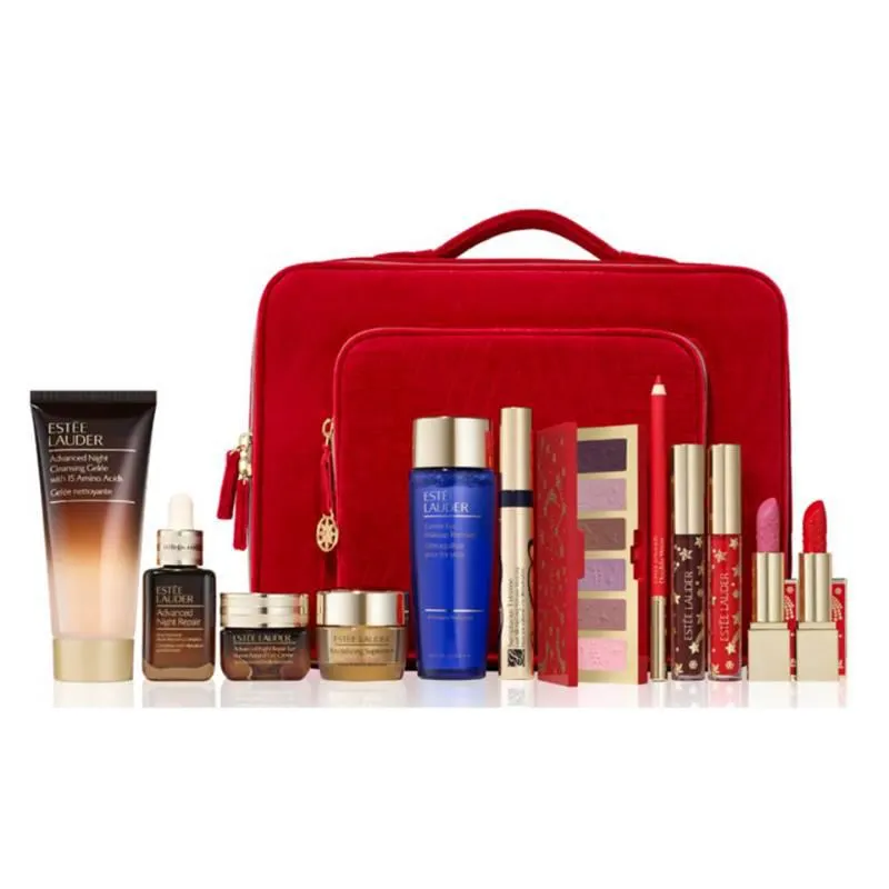 Set de navidad Blockbuster maquillaje + skincare essentials Estee Lauder Incluye: 11 productos