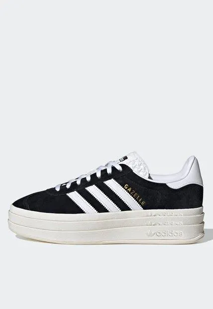 Tenis Lifestyle Negro-Blanco-Marfil adidas Originals Gazelle Bold
