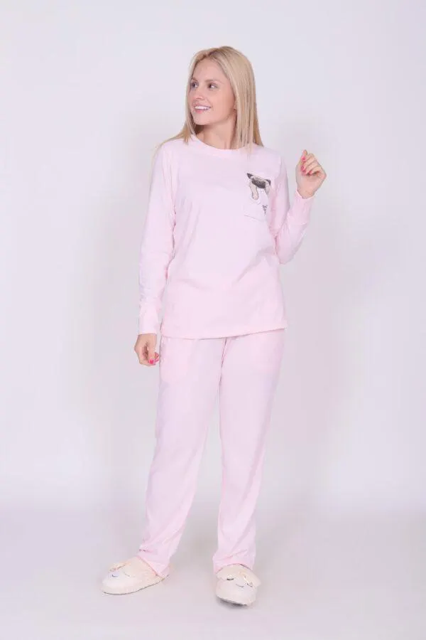 PIJAMA VERANO PUG ROSADO CLARO MUJER M/L