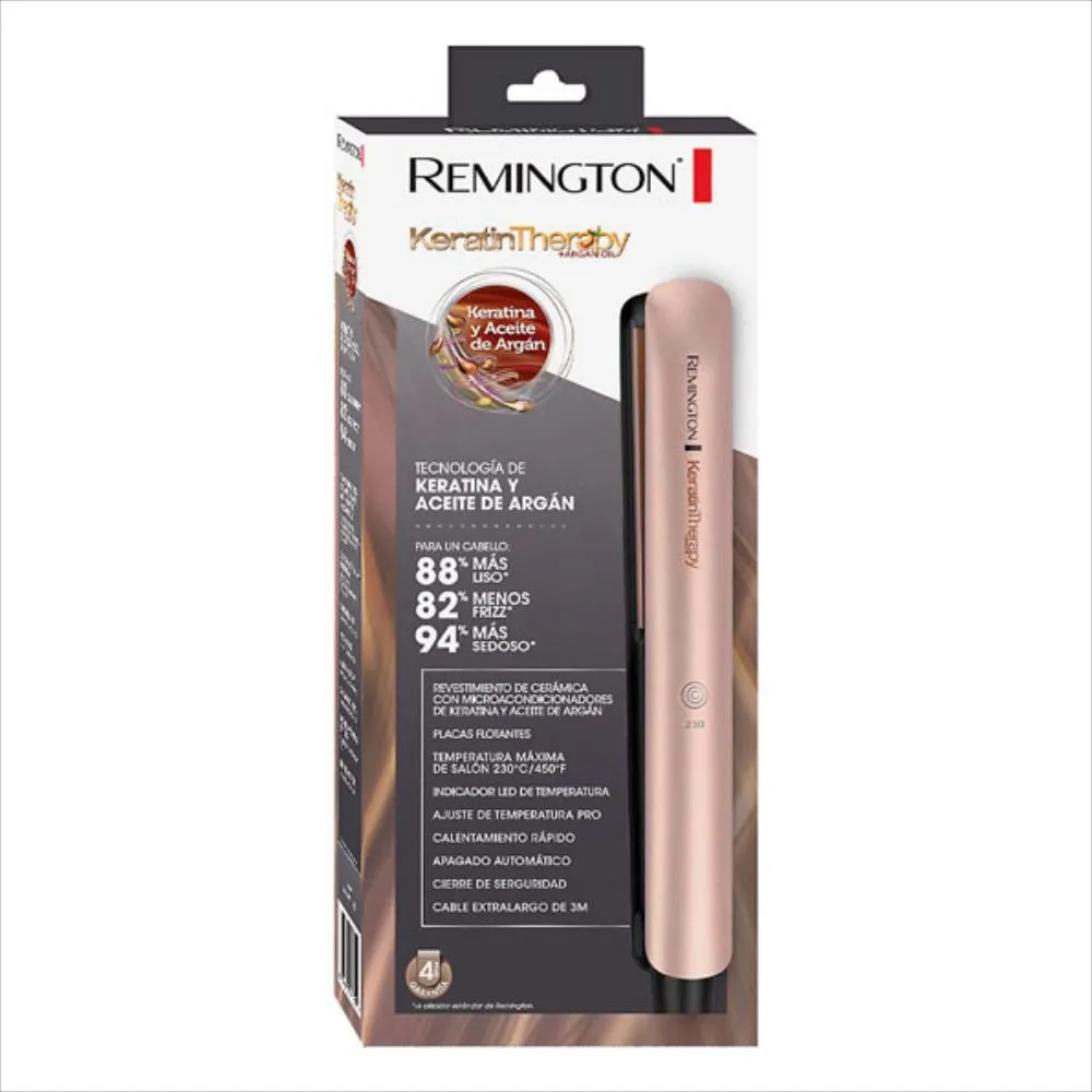 Plancha Tecnología Keratina Y Aceite Argàn Remington Color Marrón
