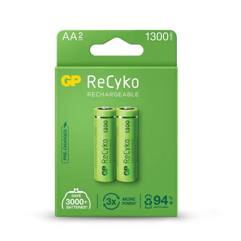 Pila recargable GP NIMH AA 1.2V 1300 X2