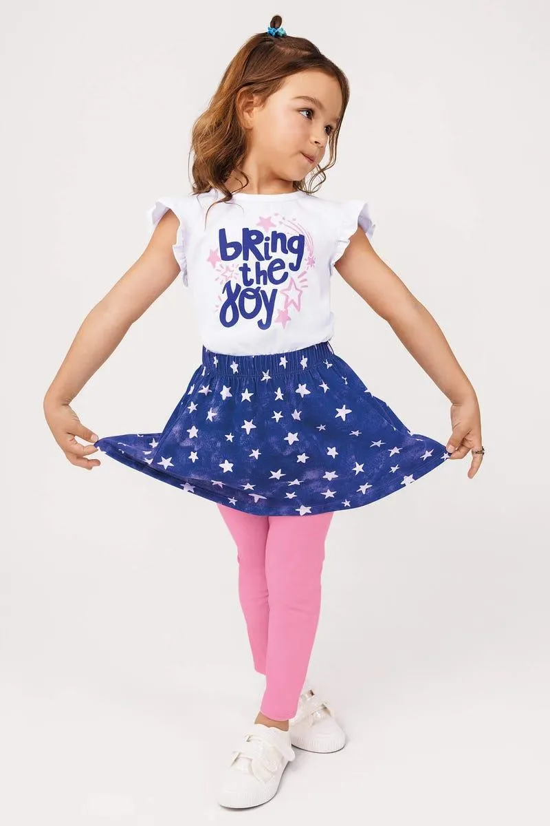 CONJUNTO X 3 CAMISETA-LEGGINGS-FALDA Multicolor