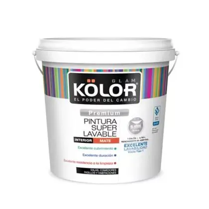 Pintura para Interior Superlavable Negro 1 Galón