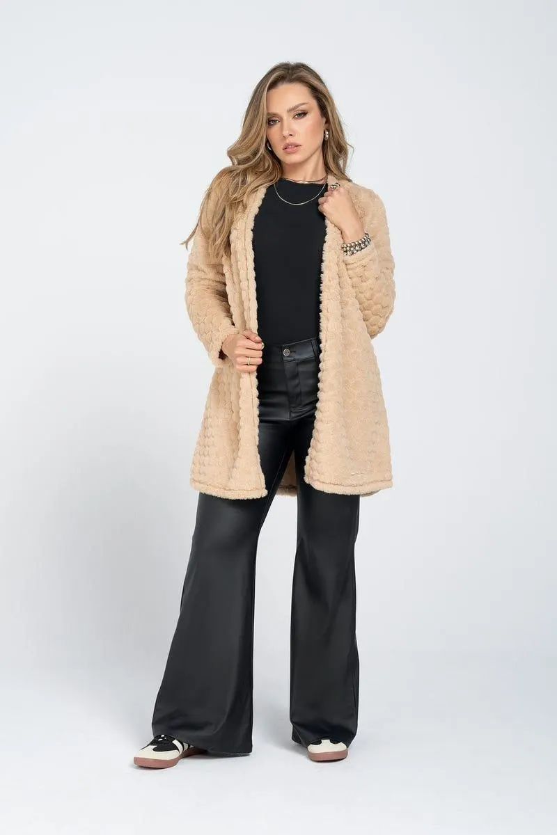 CARDIGAN MANGA LARGA Marfil