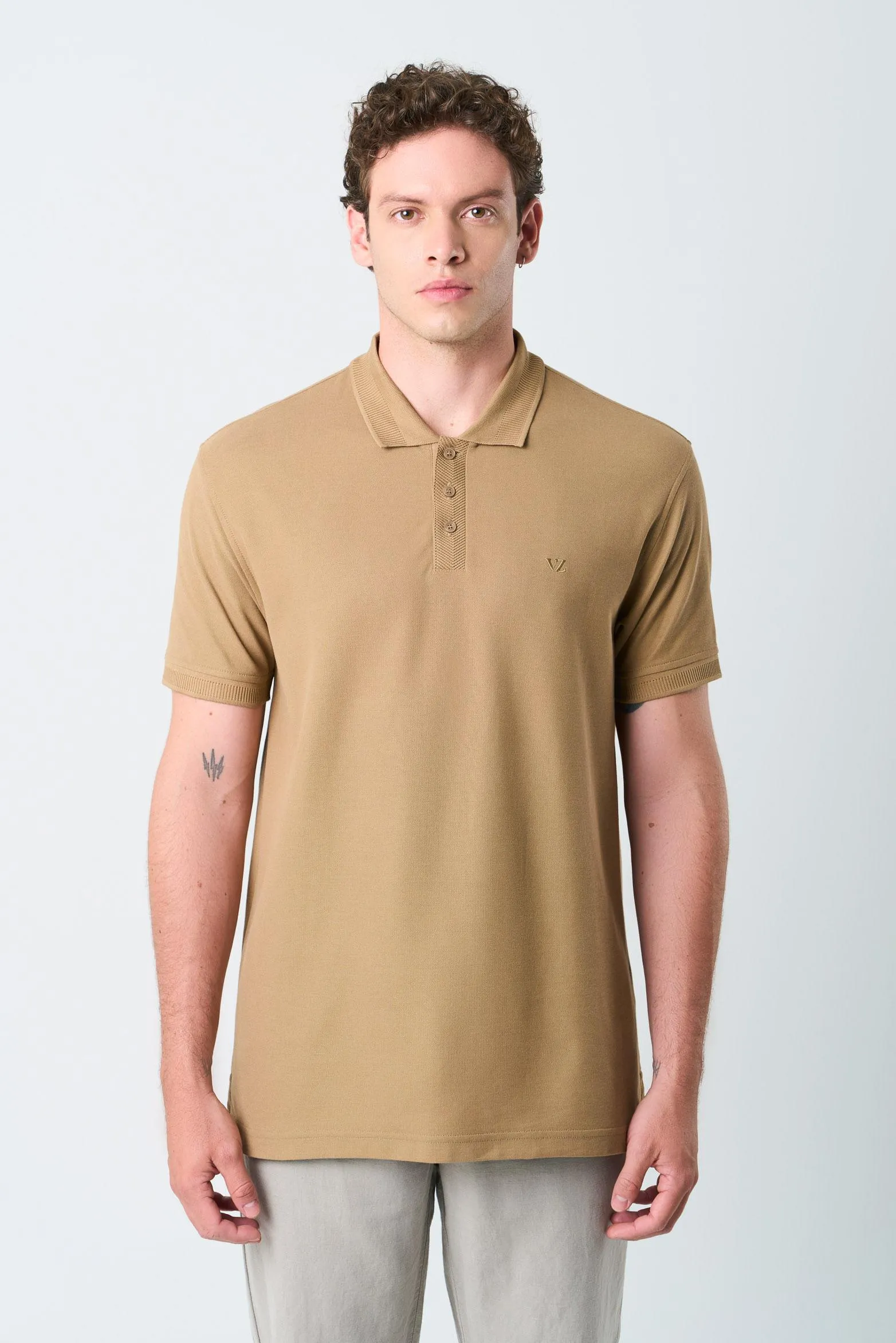 Polo para hombre semi fit detalle jacquard