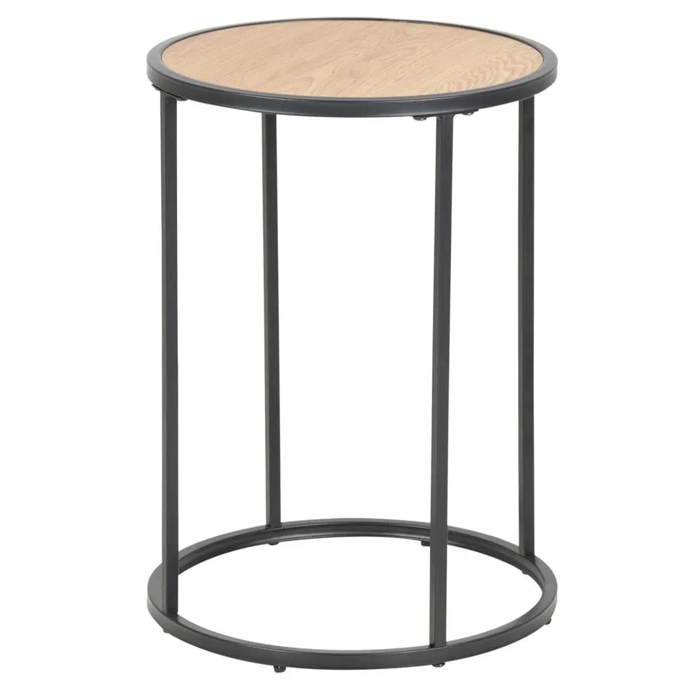 Mesa Auxiliar Seaford Laminado Natural/Metal Negro