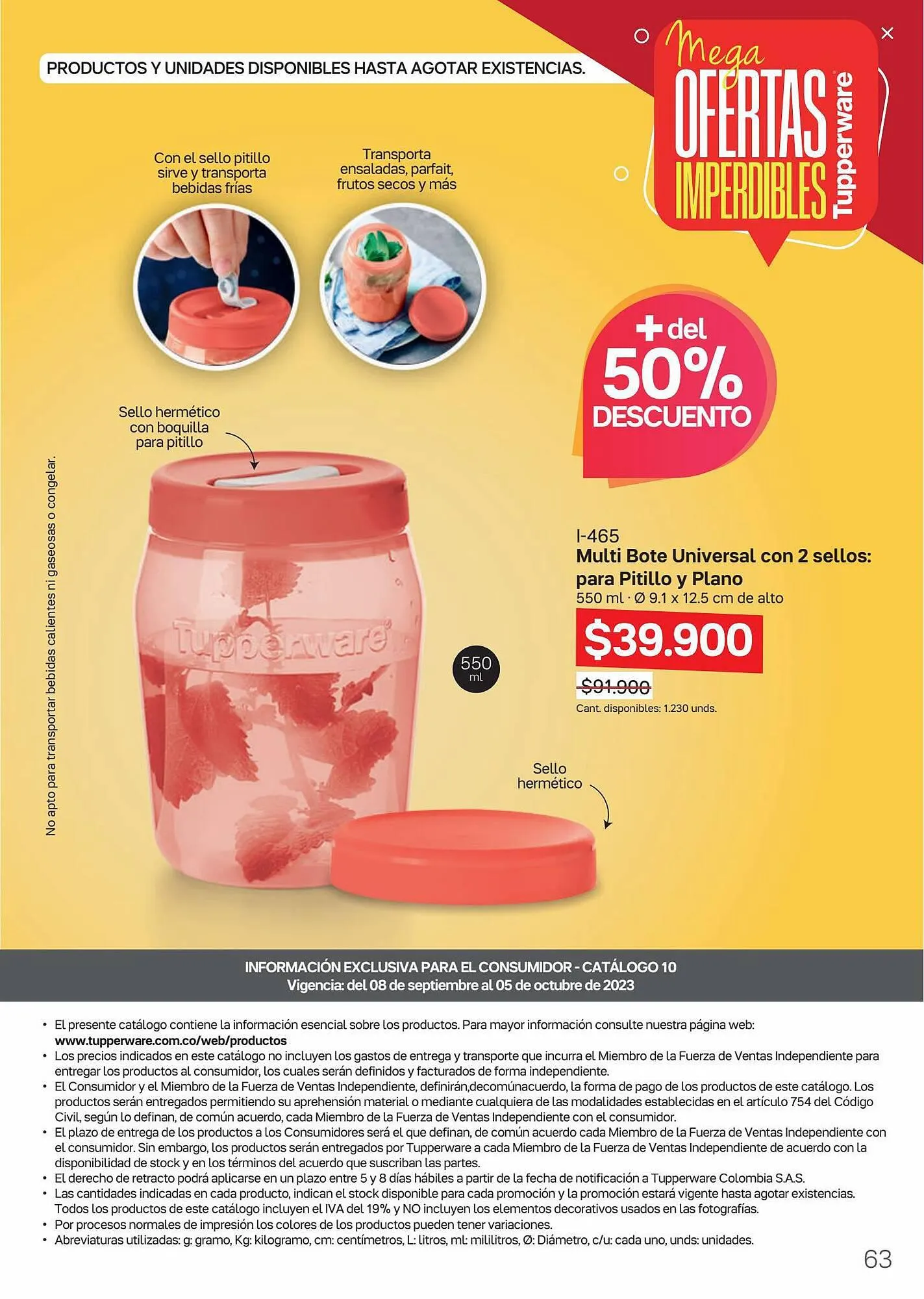 Catalogo de Catálogo Tupperware 8 de septiembre al 5 de octubre 2023 - Pag 63