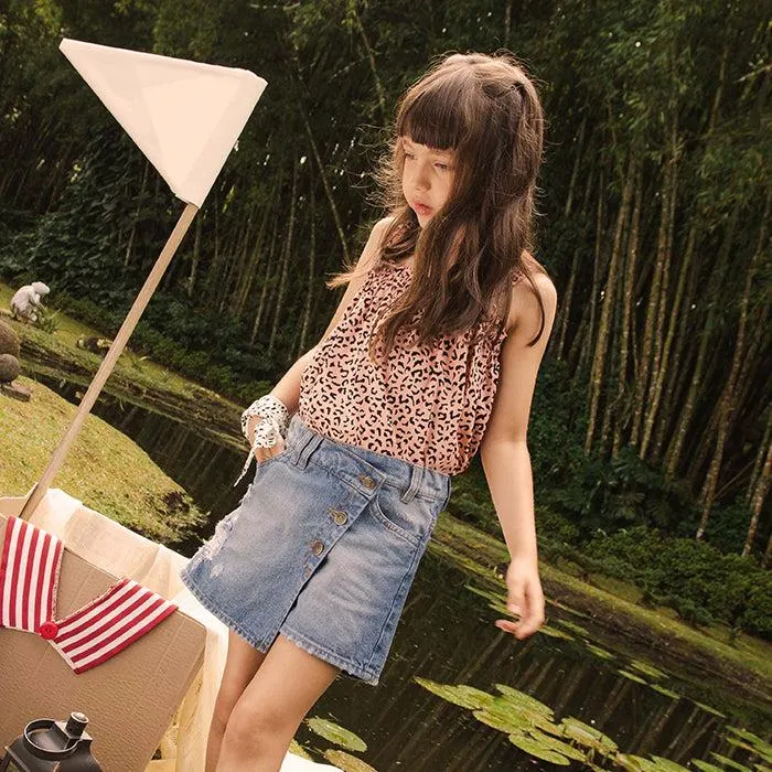 Blusa miniprint manga sisa para niña