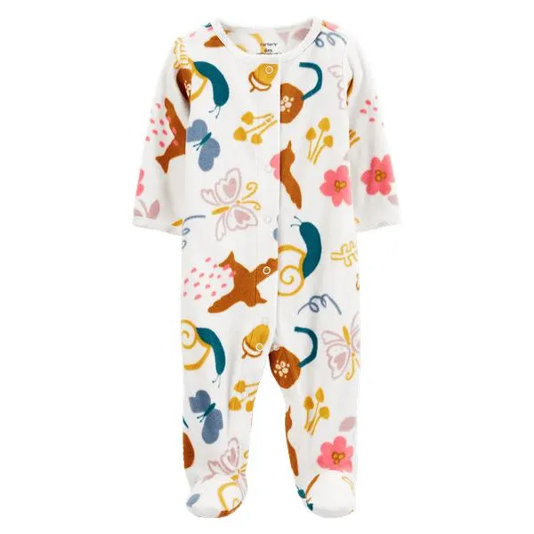 Pijama Enteriza Blanca Estampada Niñas - Carter's
