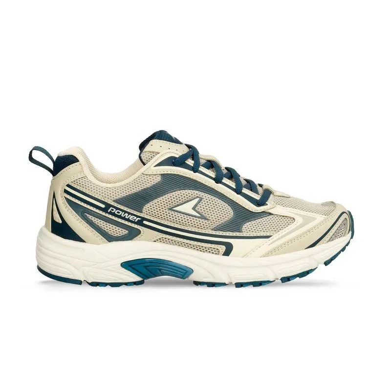 Tenis Deportivos Beige-Azul Power Zeta Relic Mujer
