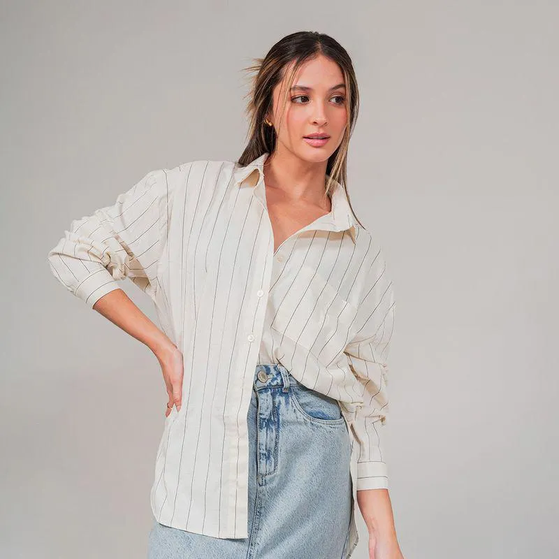 Camisa Amplia Larga Manga Larga Mimu