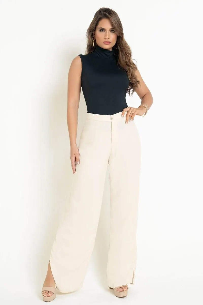 PANTALON BOTA AMPLIA marfil