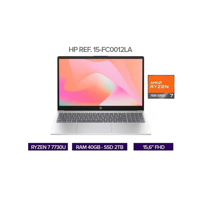 PORTATIL HP RYZEN 7 7730U / RAM 40GB / SSD 2TB / PANTALLA 16" FHD