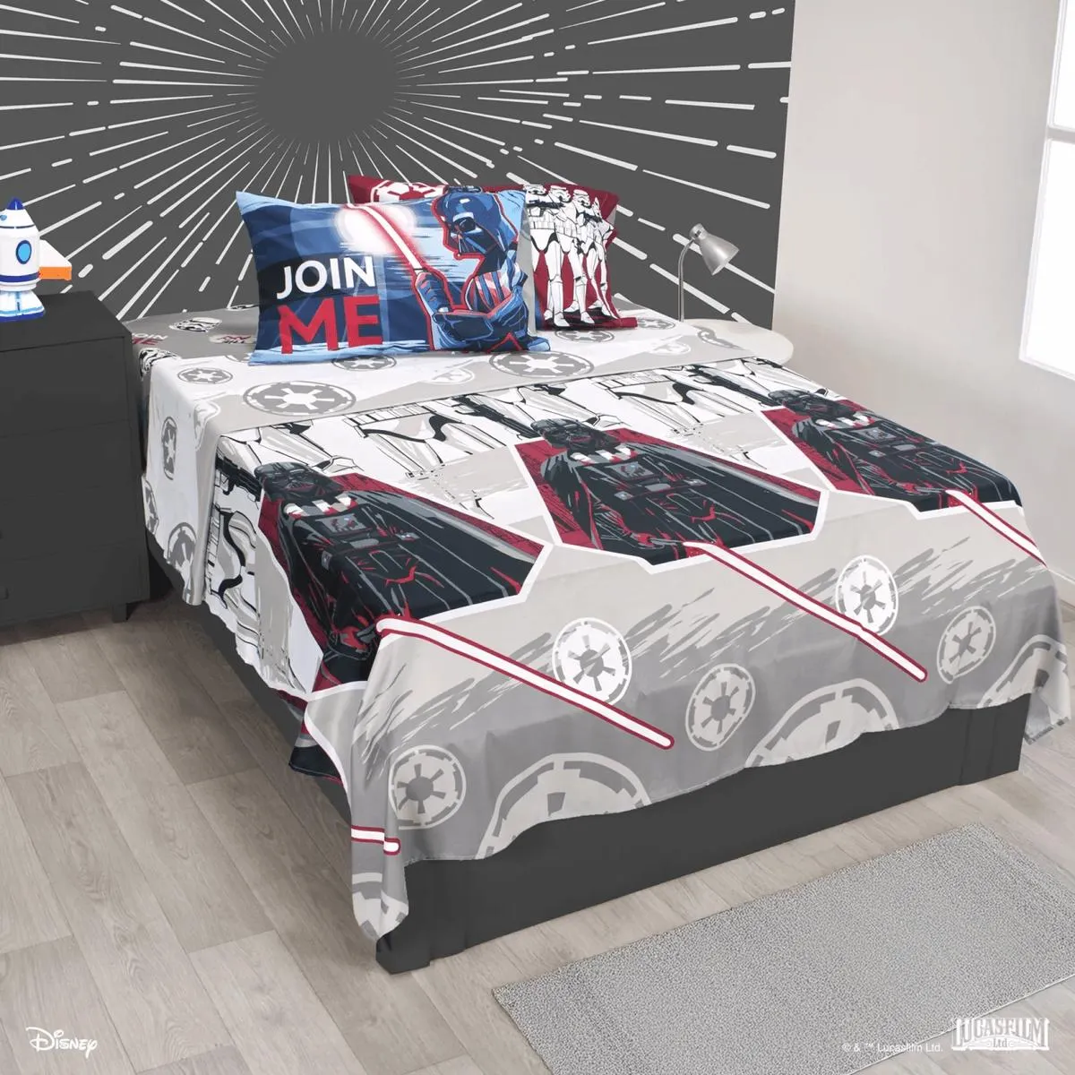 Juego de sábanas estampado rotativo Star wars dark side