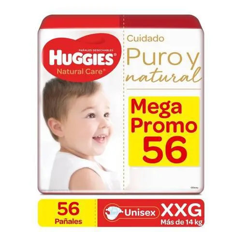 Panal Huggies Natural Care Talla Xxg Pqte X 56 Und