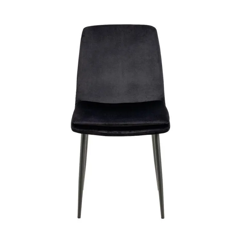 Silla De Comedor Becca Terciopelo Negro