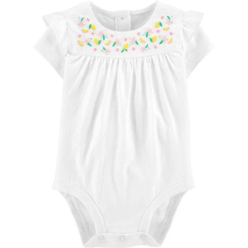 Body Blanco con Bordado Bebé Niña