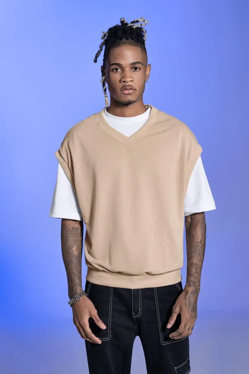 CHALECO CUELLO EN V Rosado