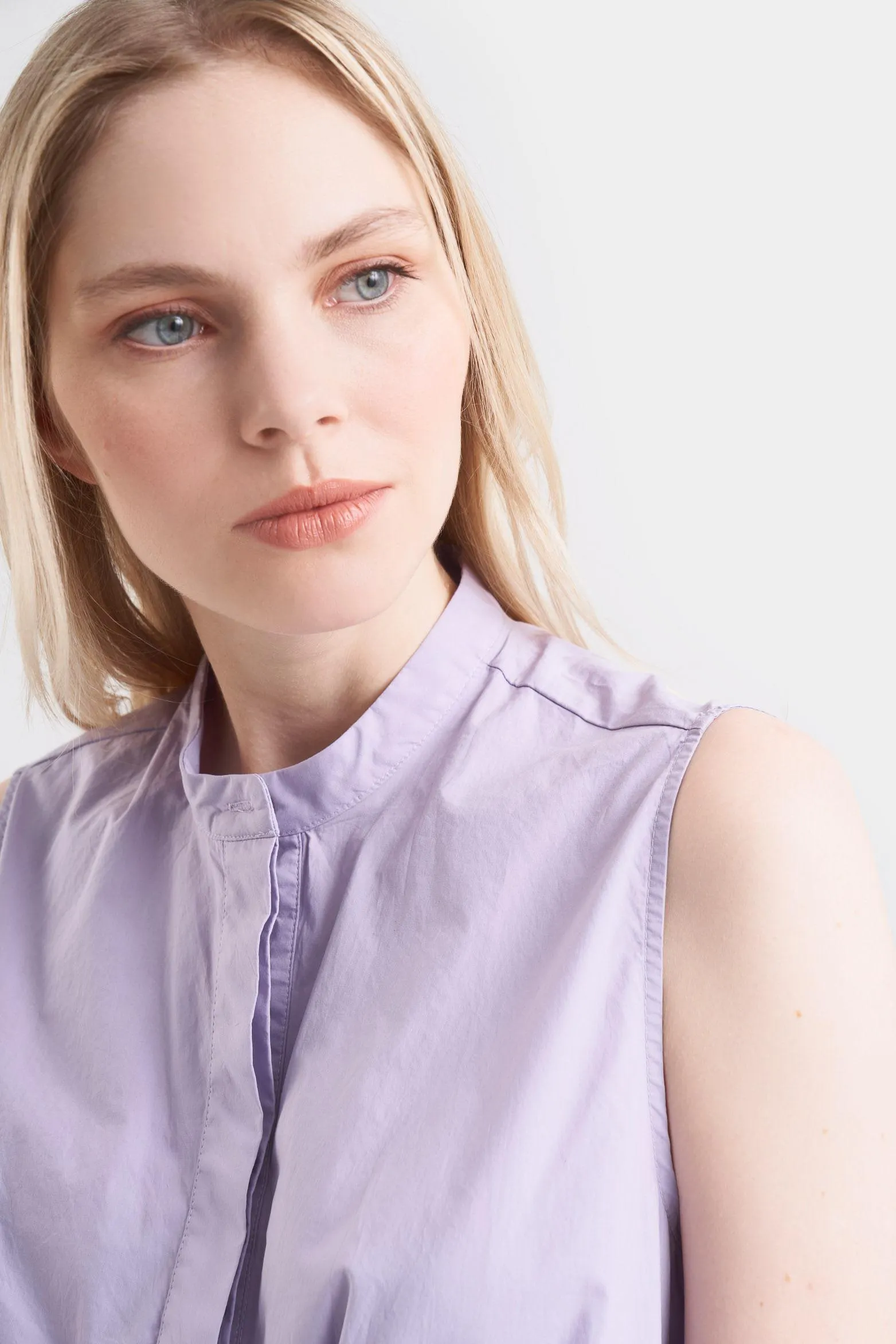 Camisa bolet en tejido plano para mujer detalle trenzado