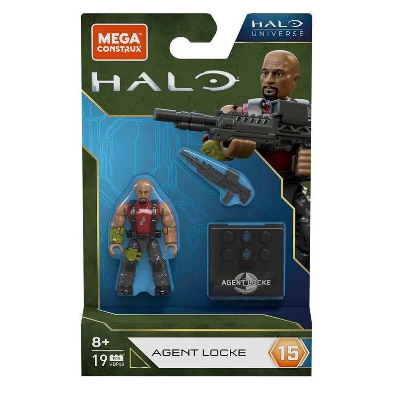 Mini Figura Mega Construx Halo Heroes Agent Locke S15 Mattel Hdp48