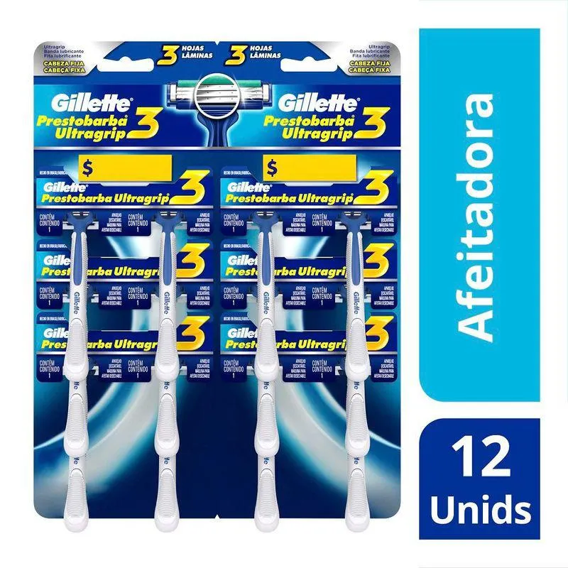 Maquina Afeitar Gillette Prestobarba 3 Ultragrip Pqte X 1 Und