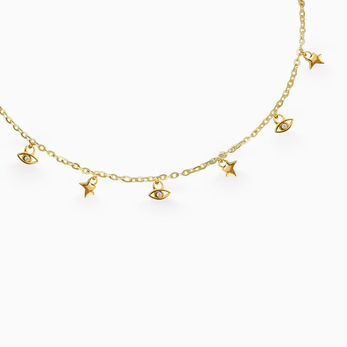 Choker Siena en oro amarillo de 18K con ojos y estrellas