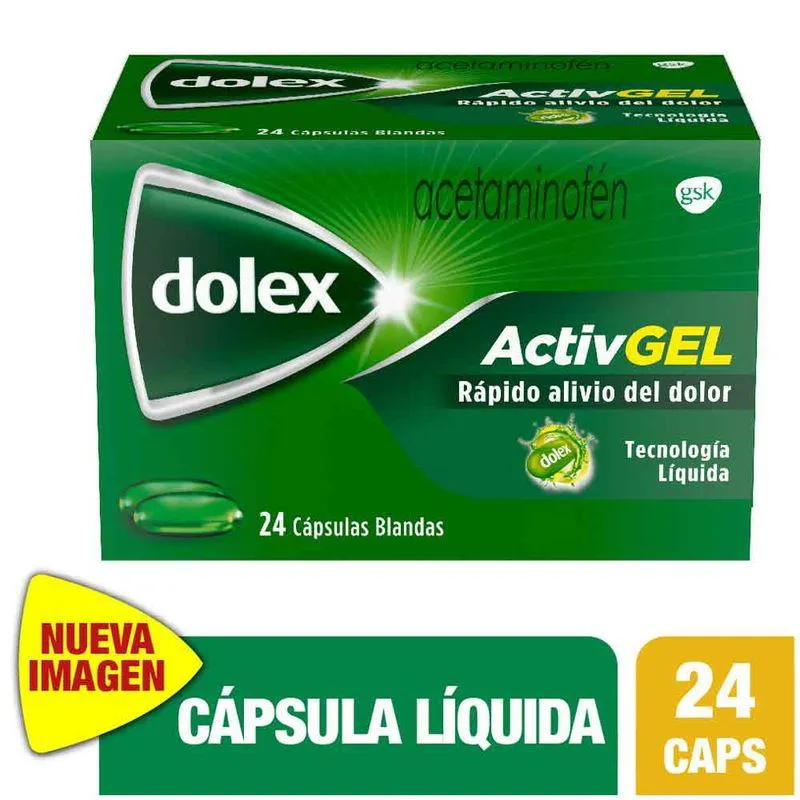Capsulas Dolex activgel rápida acción y doble tecnología x24 caps