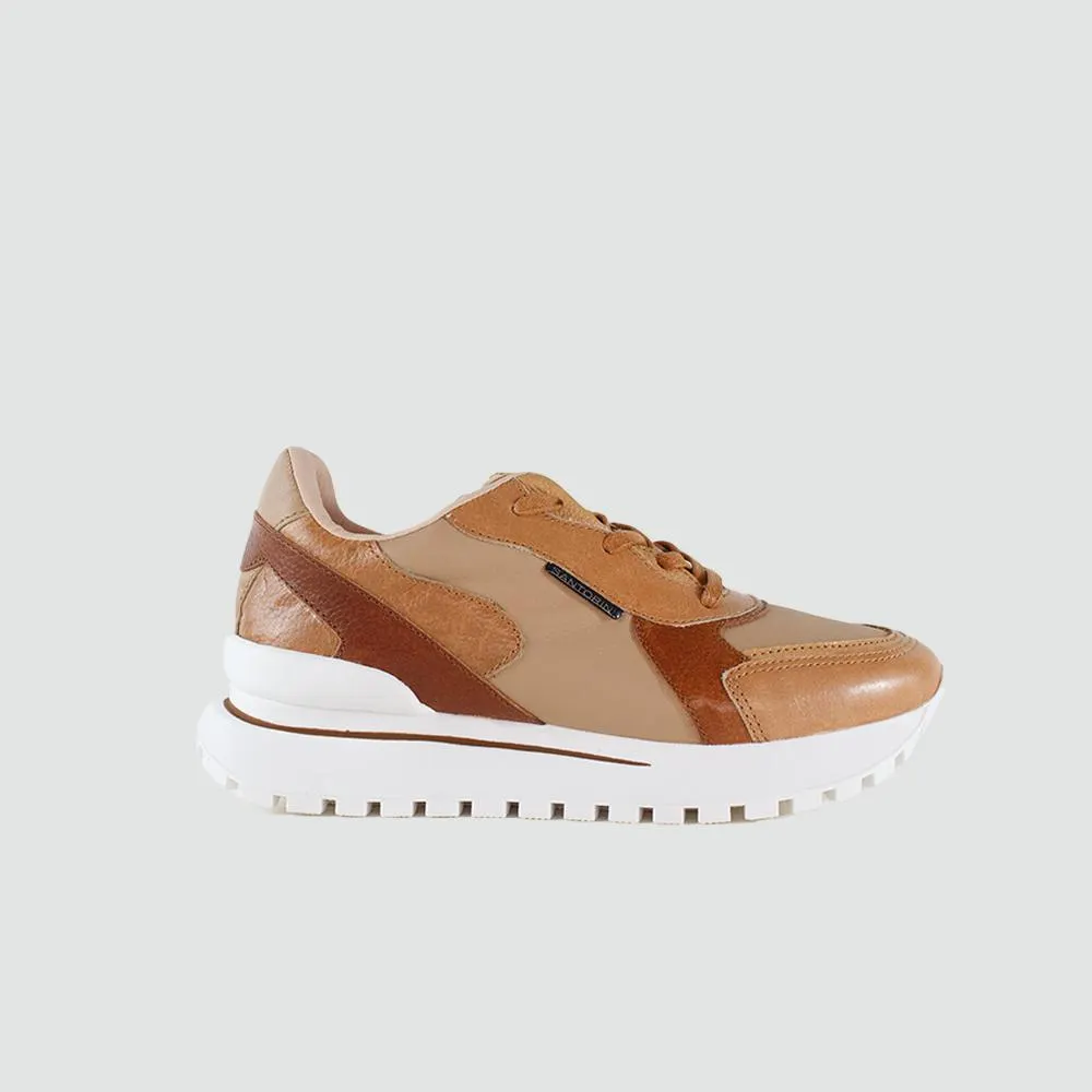 TENIS PARA MUJER ORSA CUERO CAFÉ