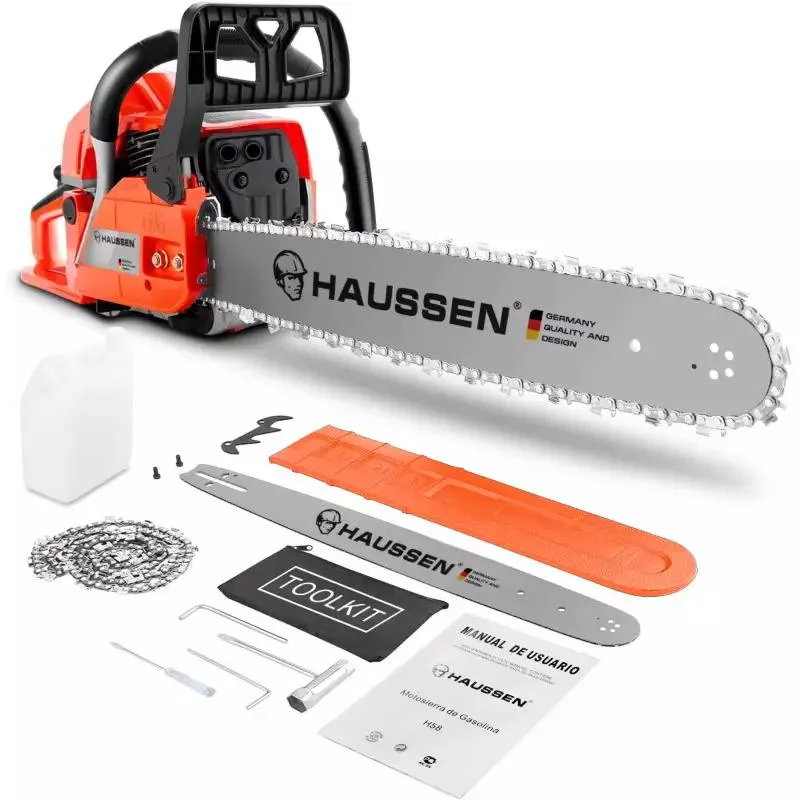 Motosierra a Gasolina de 58cc 4hp de 2 tiempos marca HAUSSEN H58