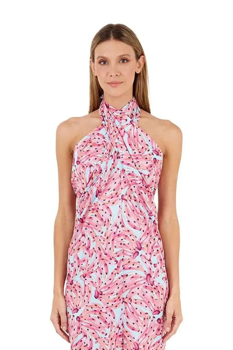 Vestido Largo Estampado Rosado para mujer Tropico