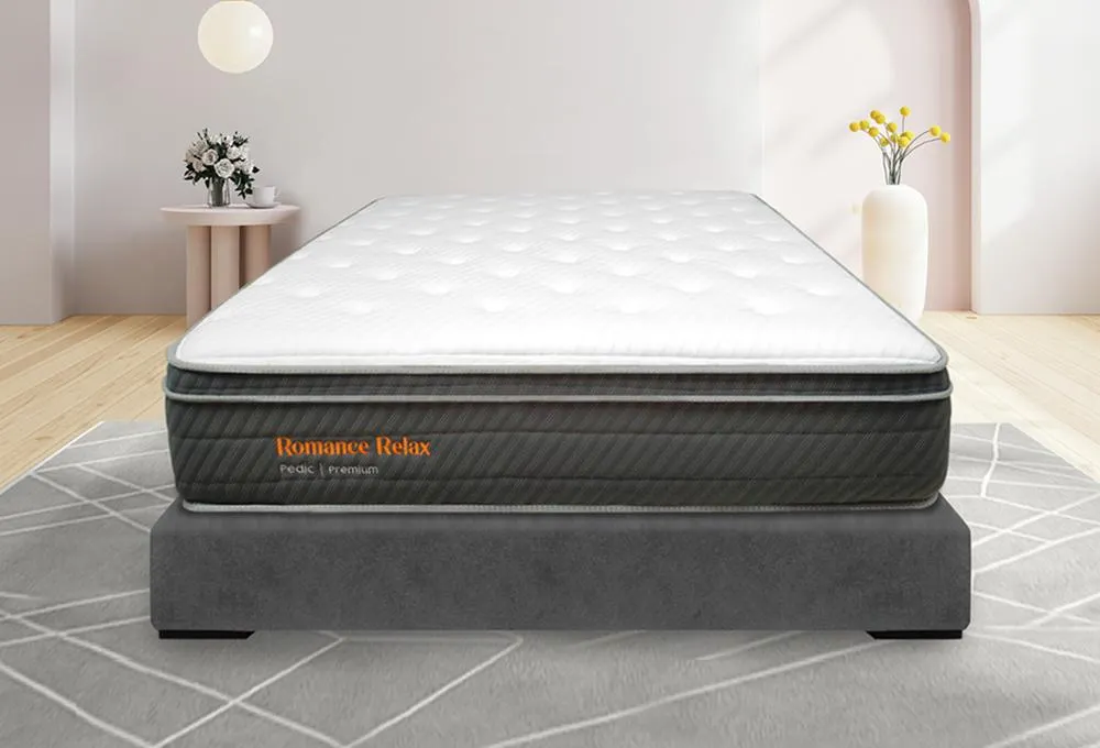 Combo Colchón Pedic Premium + Base Cama Elite Plomo