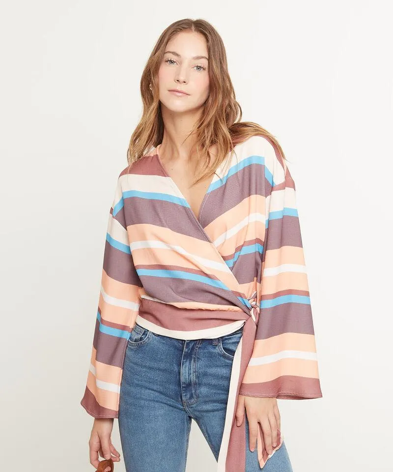 Blusa Estampada Cuello V