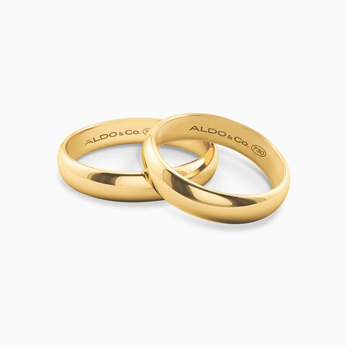 Alianzas en oro amarillo de 18K media caña