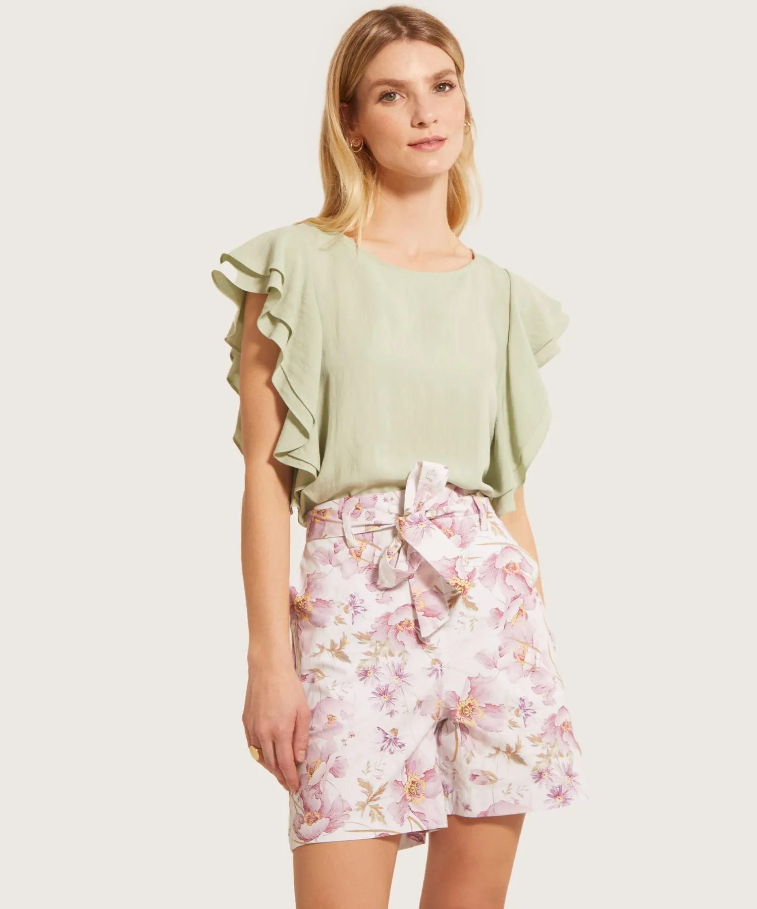 Bermuda Estampado Con Cinturón