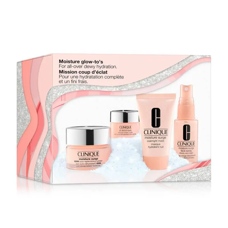Set de tratamiento facial Moisture Surge Value B Moisture Glow Tos Clinique Incluye: 4 Productos