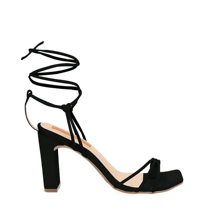 Sandalia tacon Negra para mujer maze