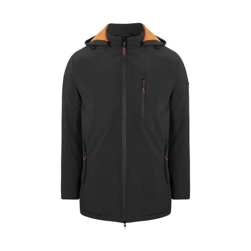 CHAQUETA NEGRA CON CAPOTA CN