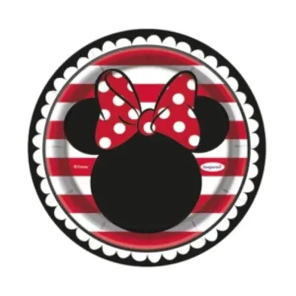 PLATO DISEÑO MINNIE ROJA X8