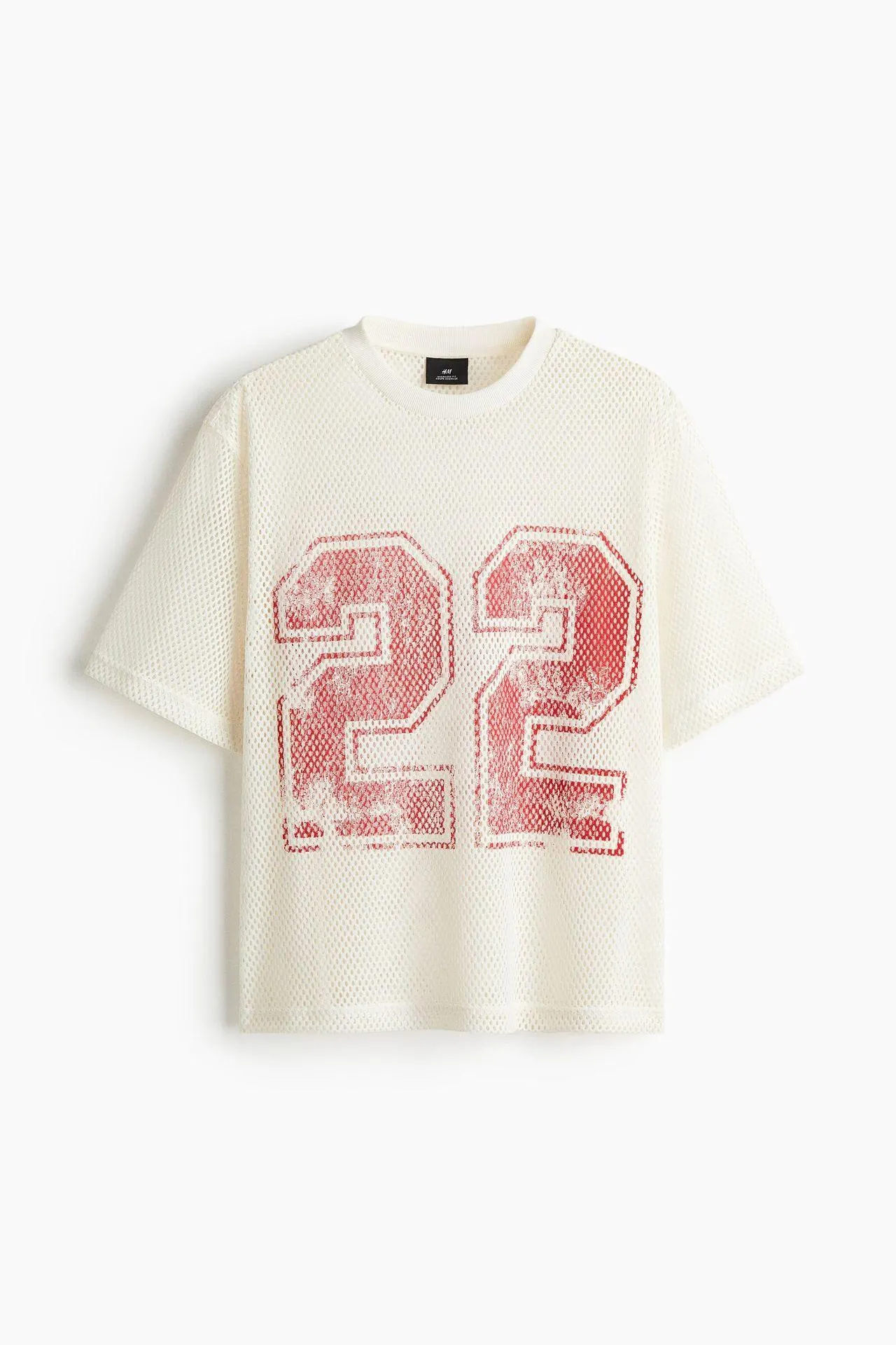 Camiseta Oversized Fit en malla con estampado