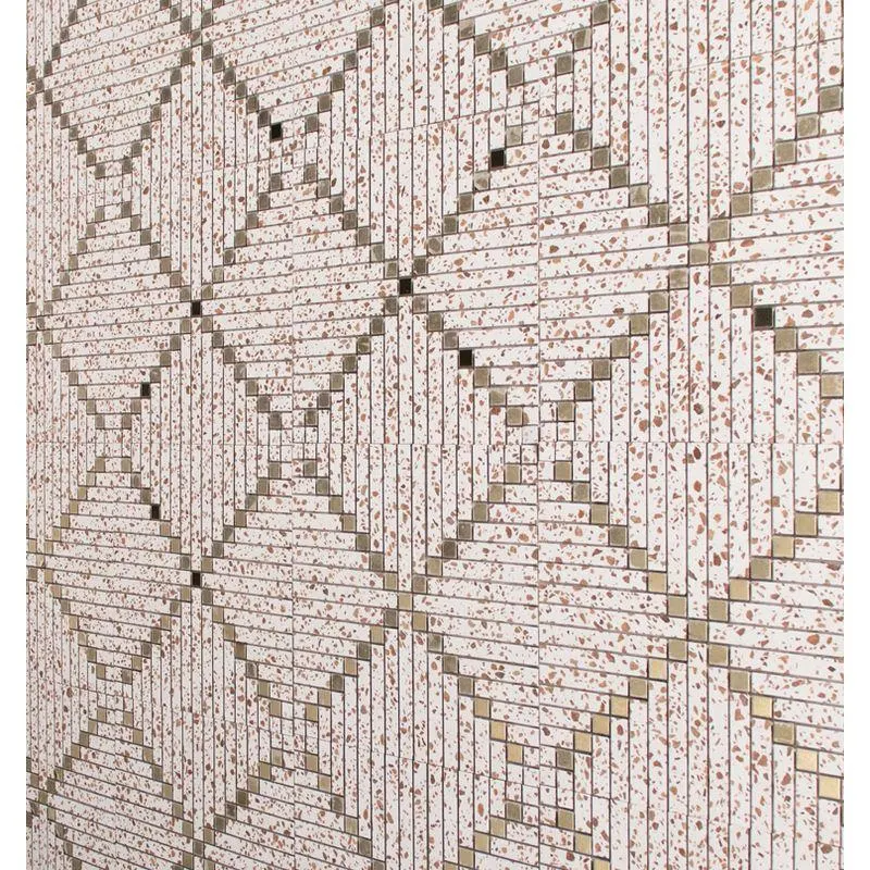 Decorados Para Pared Estilo Mosaico Dolce Vita 30.5x30.5 Dorado