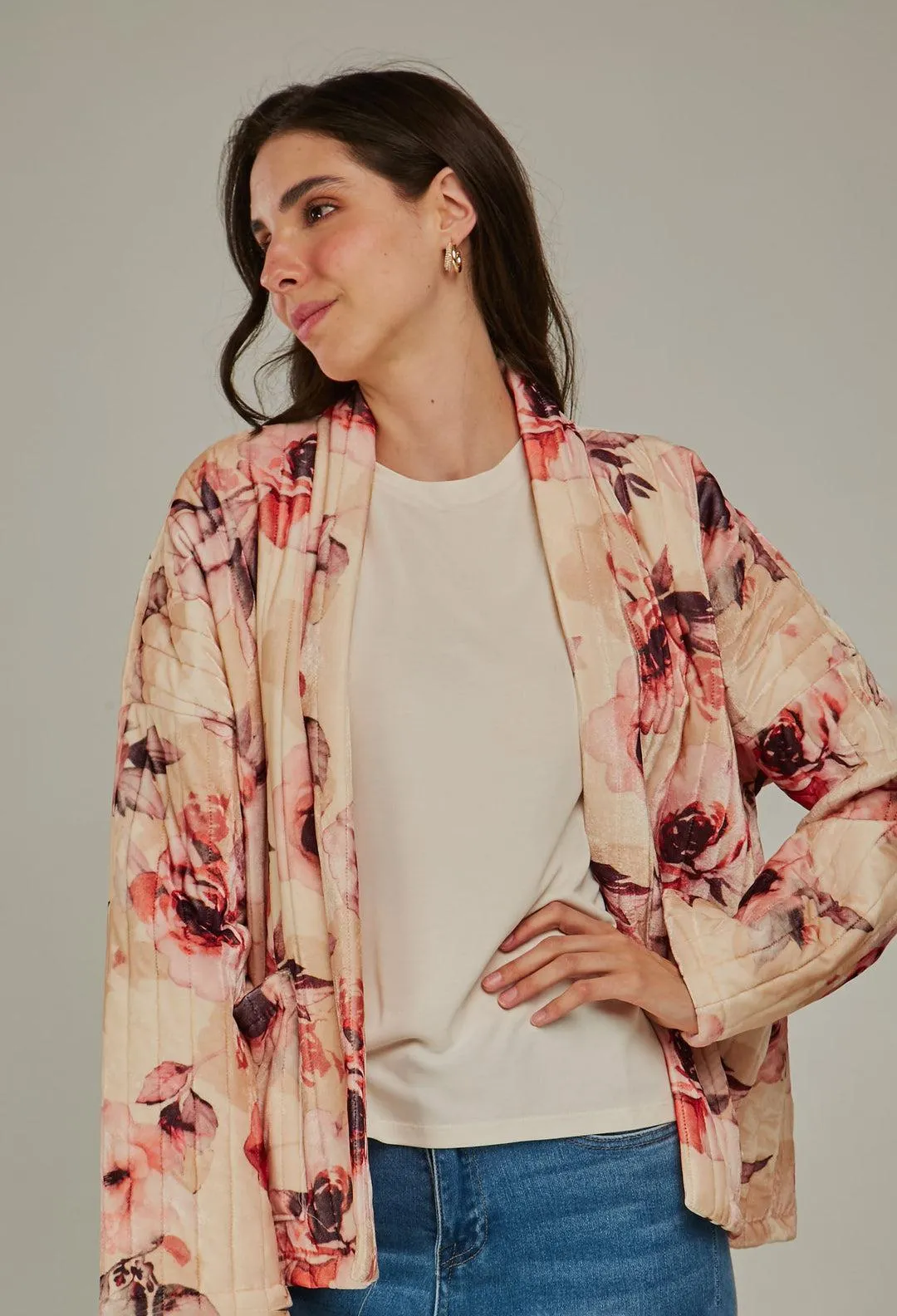 Chaqueta Abullonada Flores - SALE