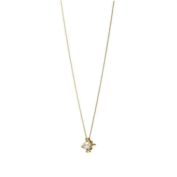 Collar con pendiente mikimoto M collection, oro amarillo 18K y perla Akoya