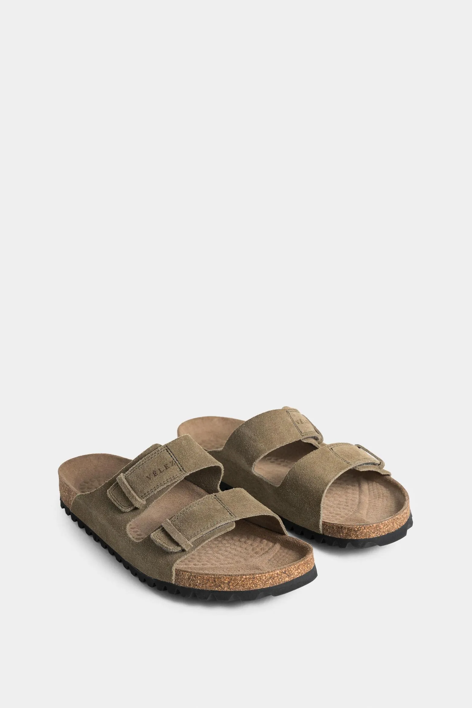 Sandalia lugano 2 de cuero gamuzado para hombre efecto escribiente